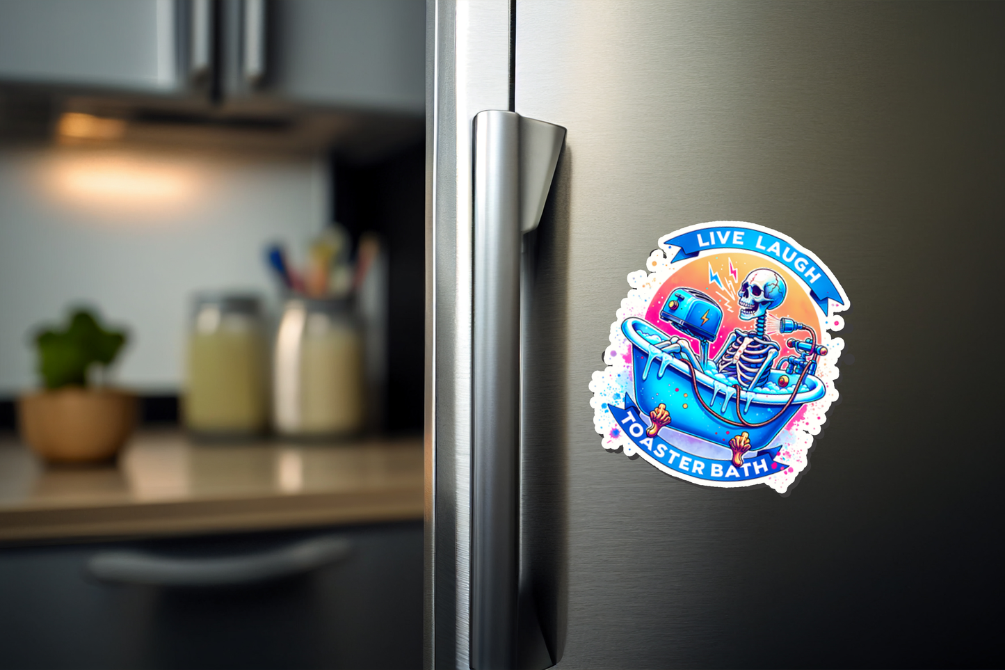 Live Laugh Toaster Bath Magnet
